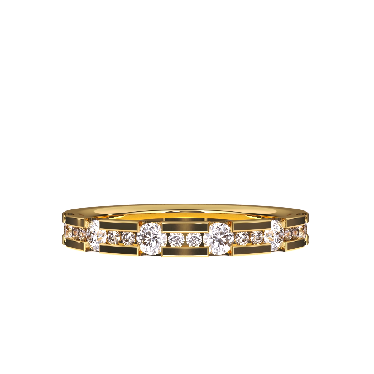 Fancy Round Diamond Half Eternity Band